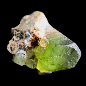 Raw peridot crystal on matrix, natural peridot specimen for collectors, green olivine from pakistan, mineral display piece