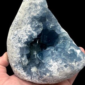 Large celestite geode, natural crystal cluster, premium mineral specimen for collectors or display from madagascar