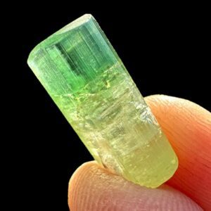 Green tourmaline crystal with matrix, natural terminated crystal for collectors, raw green mineral for display, healing crystal gift