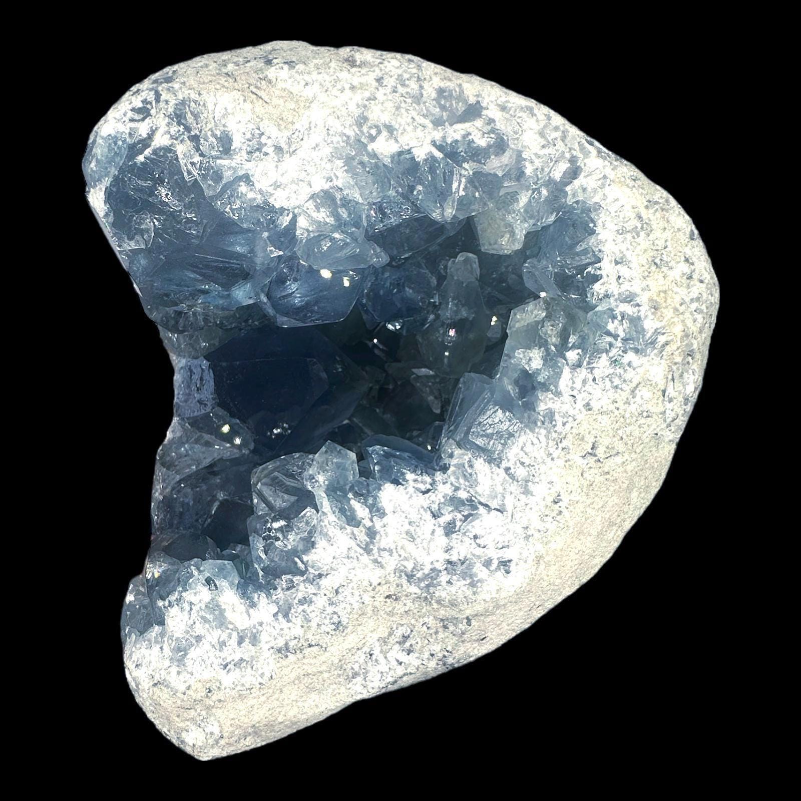 Large celestite geode, natural crystal cluster, premium mineral specimen for collectors or display from madagascar - Image 6