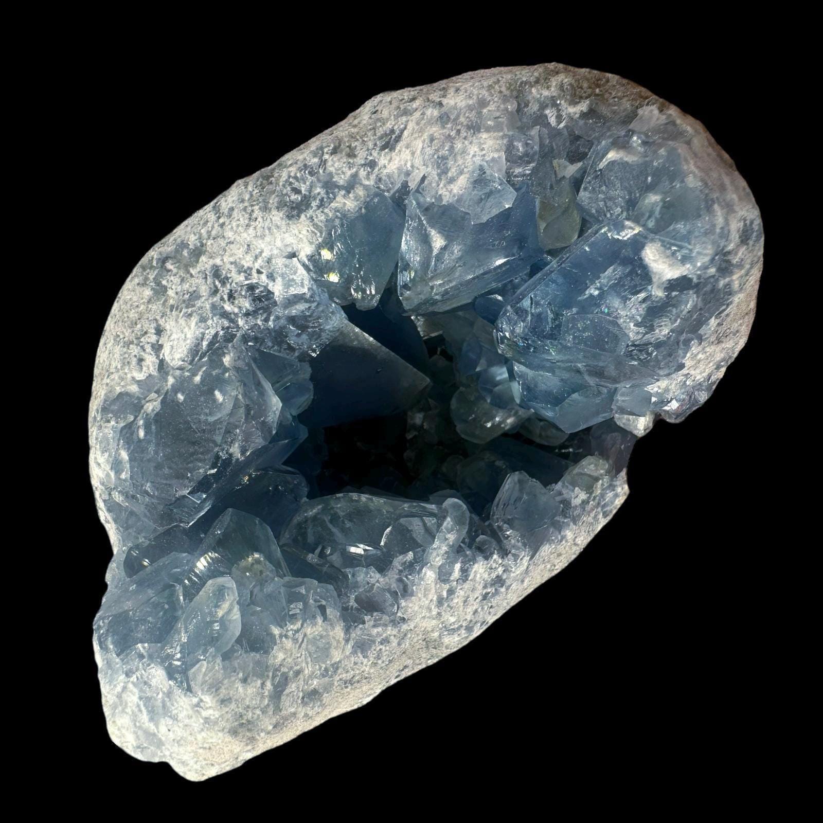Large celestite geode, natural crystal cluster, premium mineral specimen for collectors or display from madagascar - Image 7