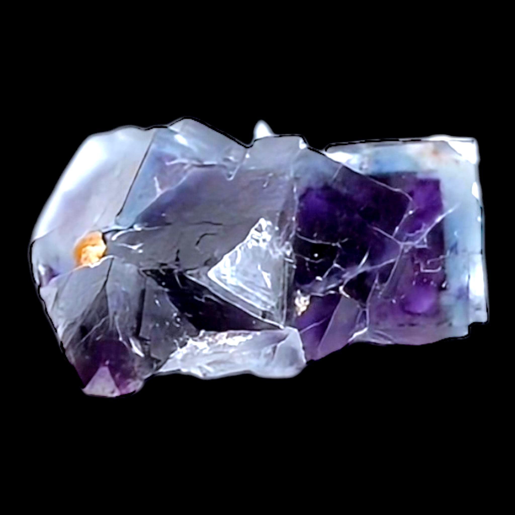 Purple fluorite crystal cluster with calcite rosette, natural fluorite specimen for mineral collectors and display - Image 2