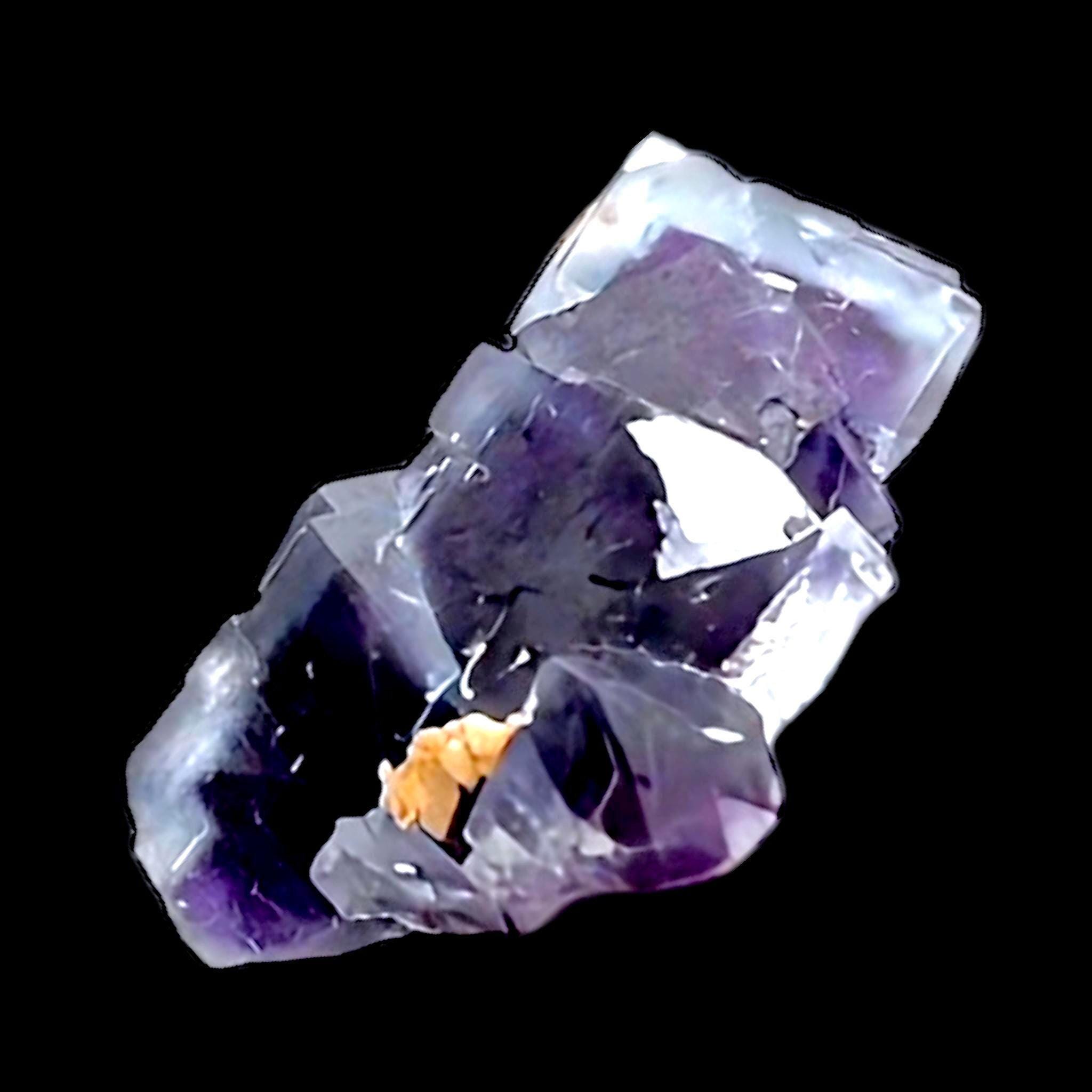 Purple fluorite crystal cluster with calcite rosette, natural fluorite specimen for mineral collectors and display - Image 4