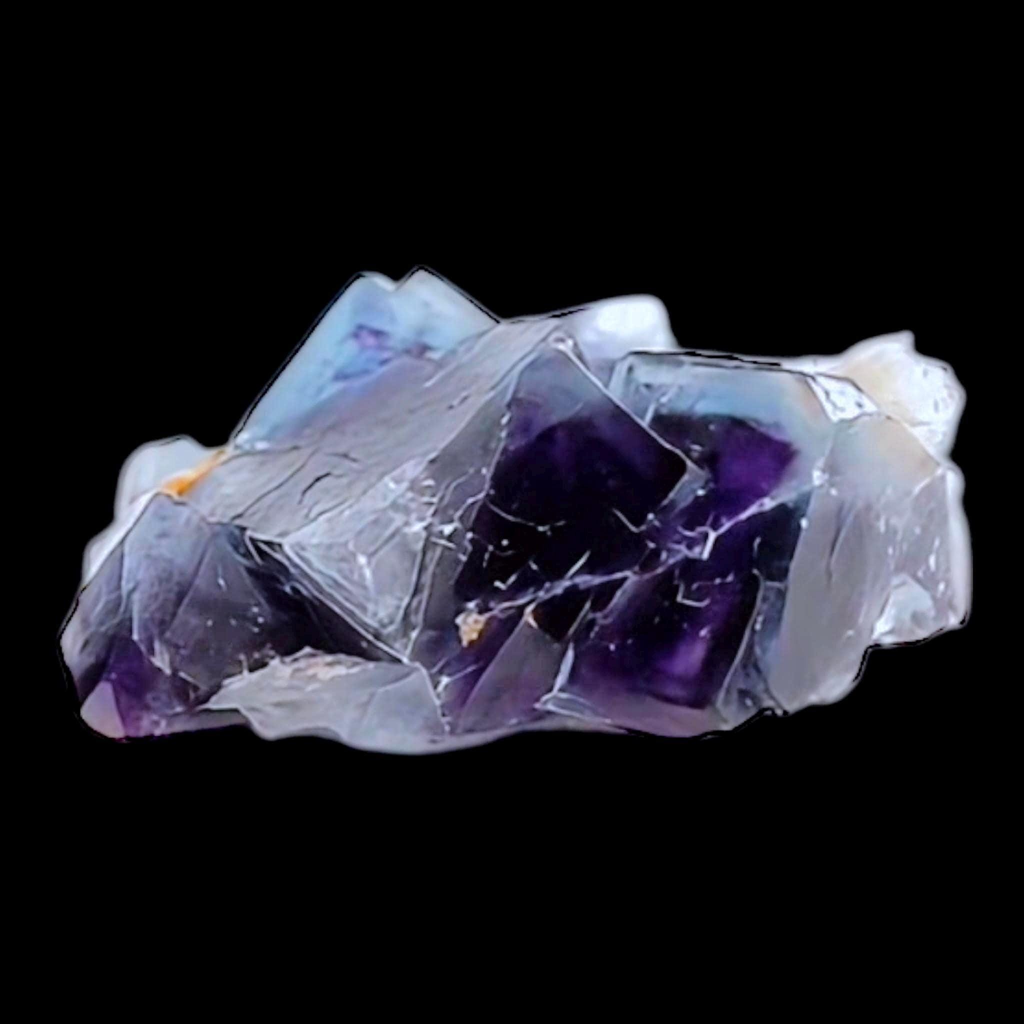Purple fluorite crystal cluster with calcite rosette, natural fluorite specimen for mineral collectors and display - Image 8