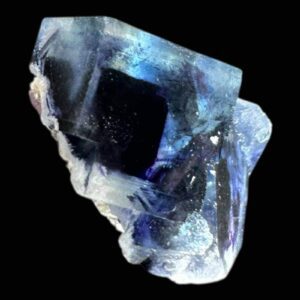 Raw fluorite crystal with matrix, violet phantom zoning, high clarity crystal specimen, collectible raw crystal, crystal for displaying