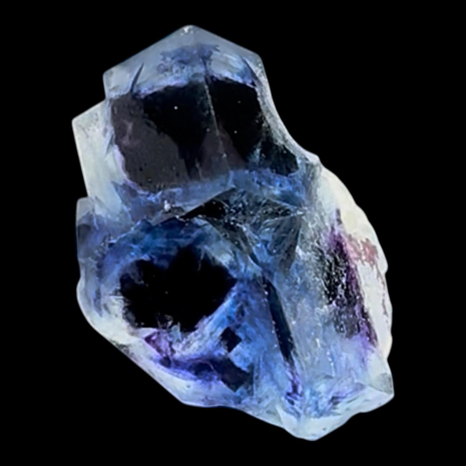 Raw fluorite crystal with matrix, violet phantom zoning, high clarity crystal specimen, collectible raw crystal, crystal for displaying - Image 2