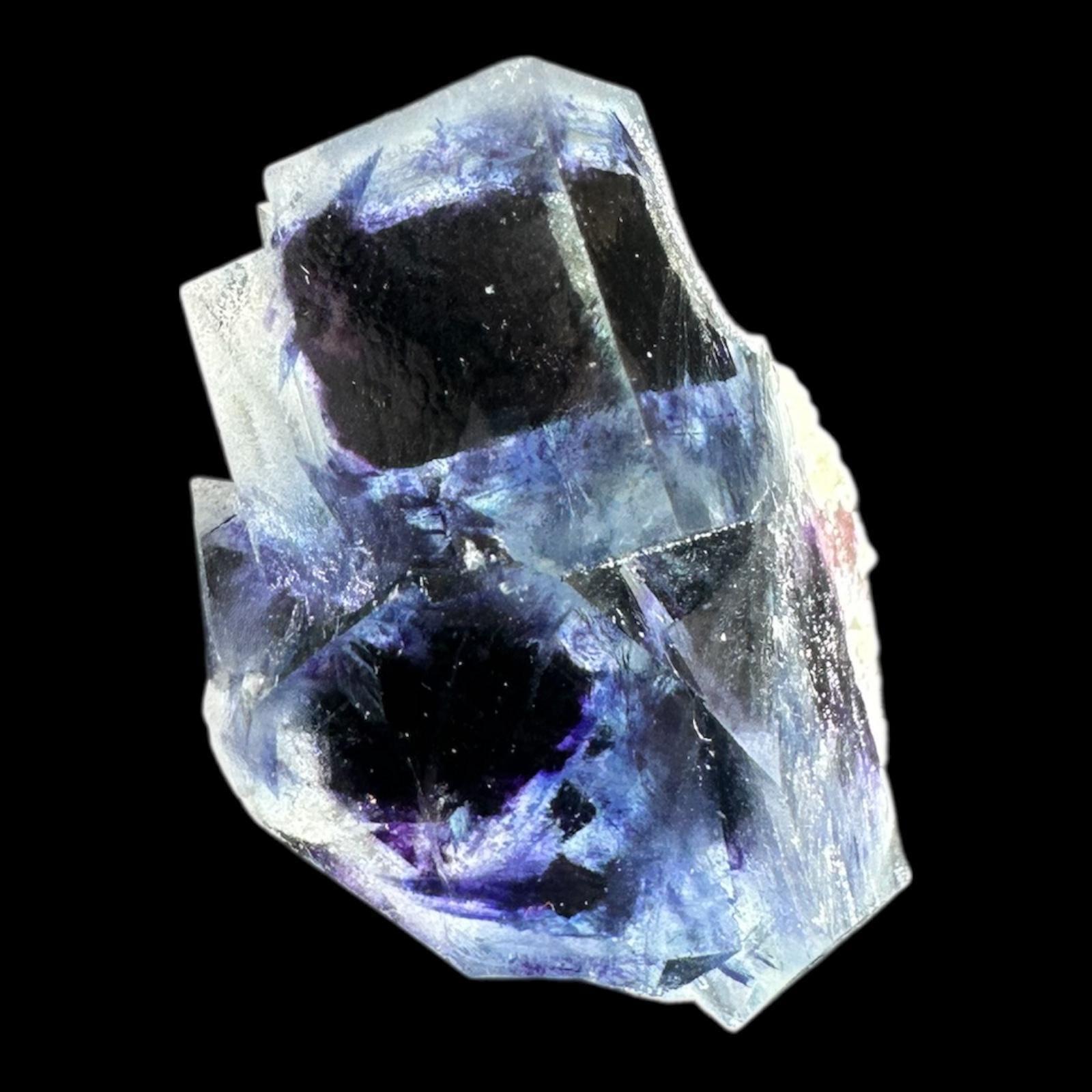 Raw fluorite crystal with matrix, violet phantom zoning, high clarity crystal specimen, collectible raw crystal, crystal for displaying - Image 4