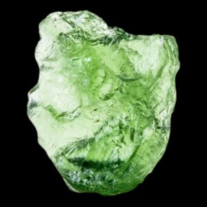 Raw moldavite crystal, natural czech moldavite tektite, authentic collector specimen from chlum