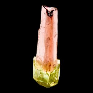Watermelon tourmaline scepter crystal from brazil, old stock miniature specimen for thumbnail collectors and fine display