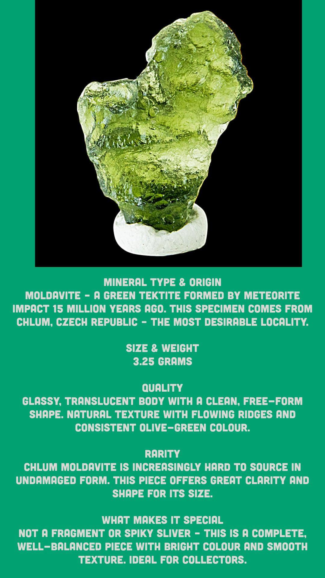 Moldavite tektite crystal - can be used for spiritual purposes personal transformation meditation or also ideal for collectors - Image 10