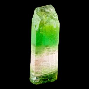 Green tourmaline crystal natural tricolour elbaite from afghanistan, terminated paprok tourmaline specimen