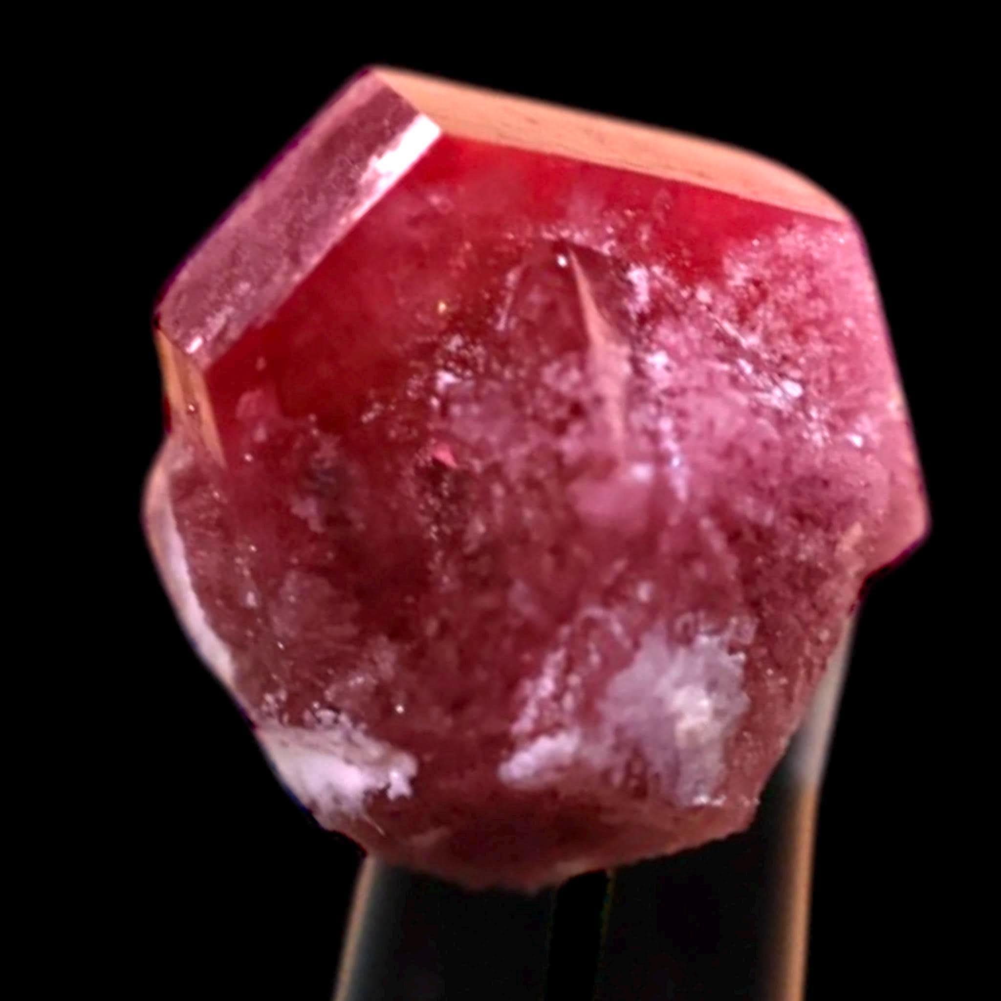 Red beryl crystal from utah, rare natural red crystal for collectors, vivid red beryl specimen