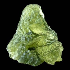 Natural moldavite crystal from chlum czech republic, real green tektite for collectors and meditation work