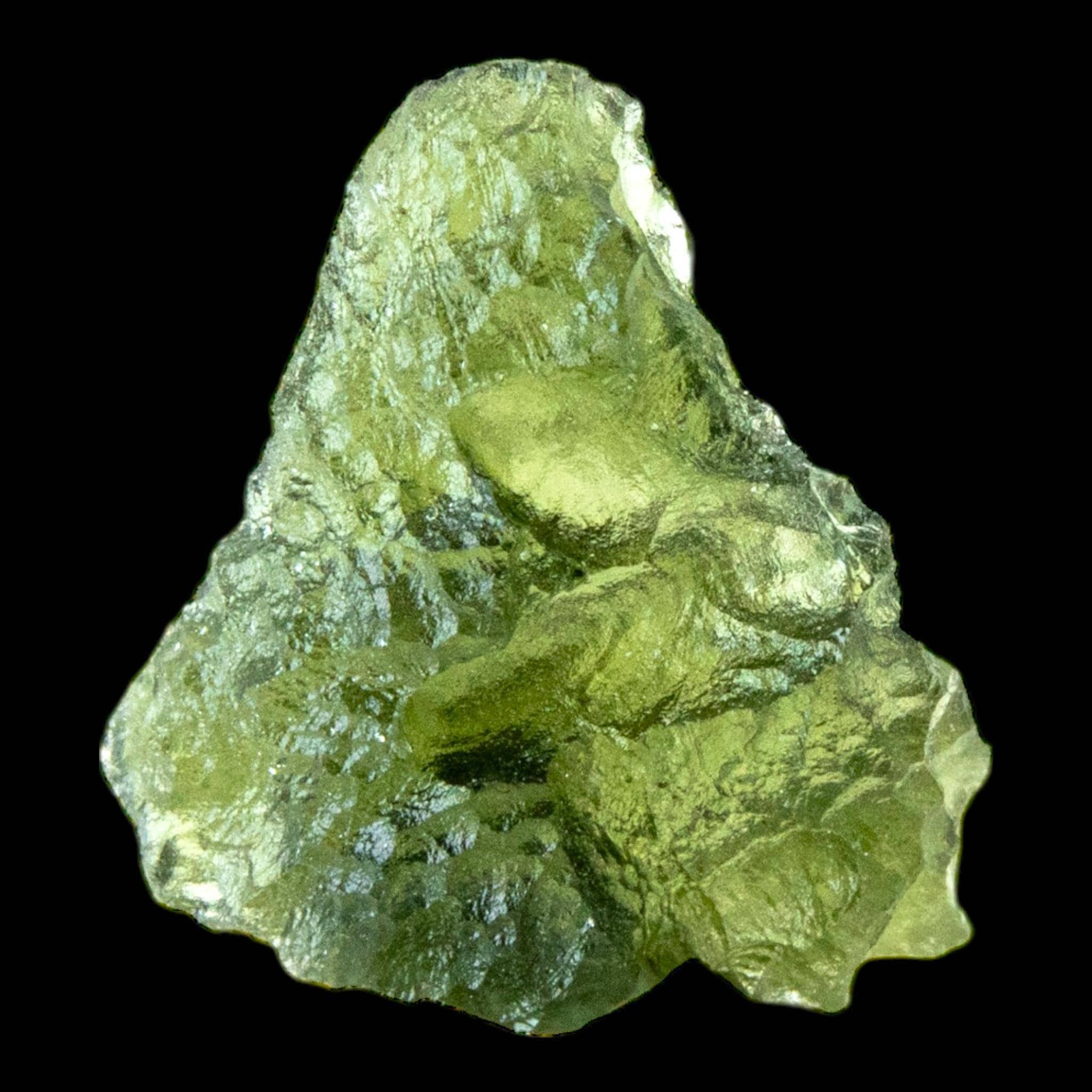 Natural moldavite crystal from chlum czech republic, real green tektite for collectors and meditation work