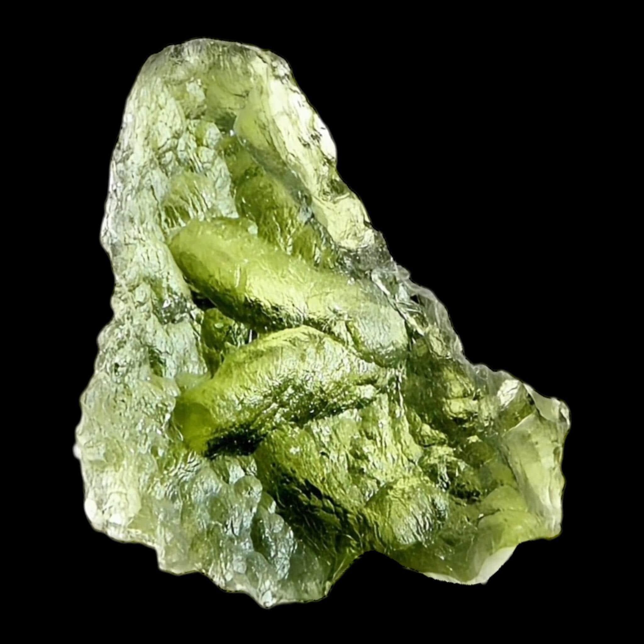 Natural moldavite crystal from chlum czech republic, real green tektite for collectors and meditation work - Image 8