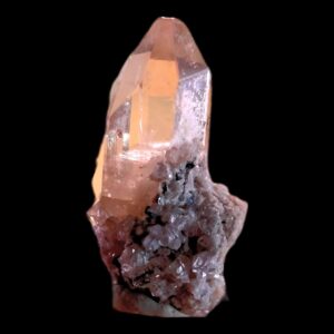 Topaz crystal on rhyolite matrix from thomas range utah, natural terminated topaz with clarity and zoning, collectible mineral specimen