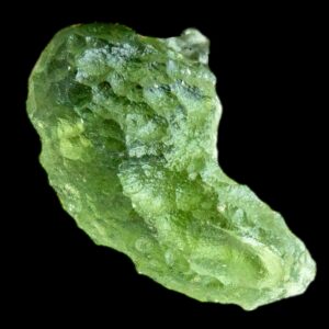 Green moldavite crystal, natural raw moldavite from czech republic, translucent moldavite specimen for collectors and display