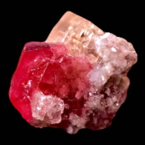 Red beryl crystal from utah with topaz, natural rare red crystal specimen for collectors and home decor