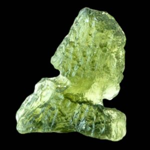 Moldavite tektite crystal from chlum mining district czech republic, authentic gem for collectors and crystal enthusiasts, ready for display