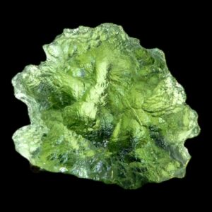 Natural moldavite crystal from chlum czech republic, real green tektite for collectors and crystal enthusiasts, perfect for meditation space