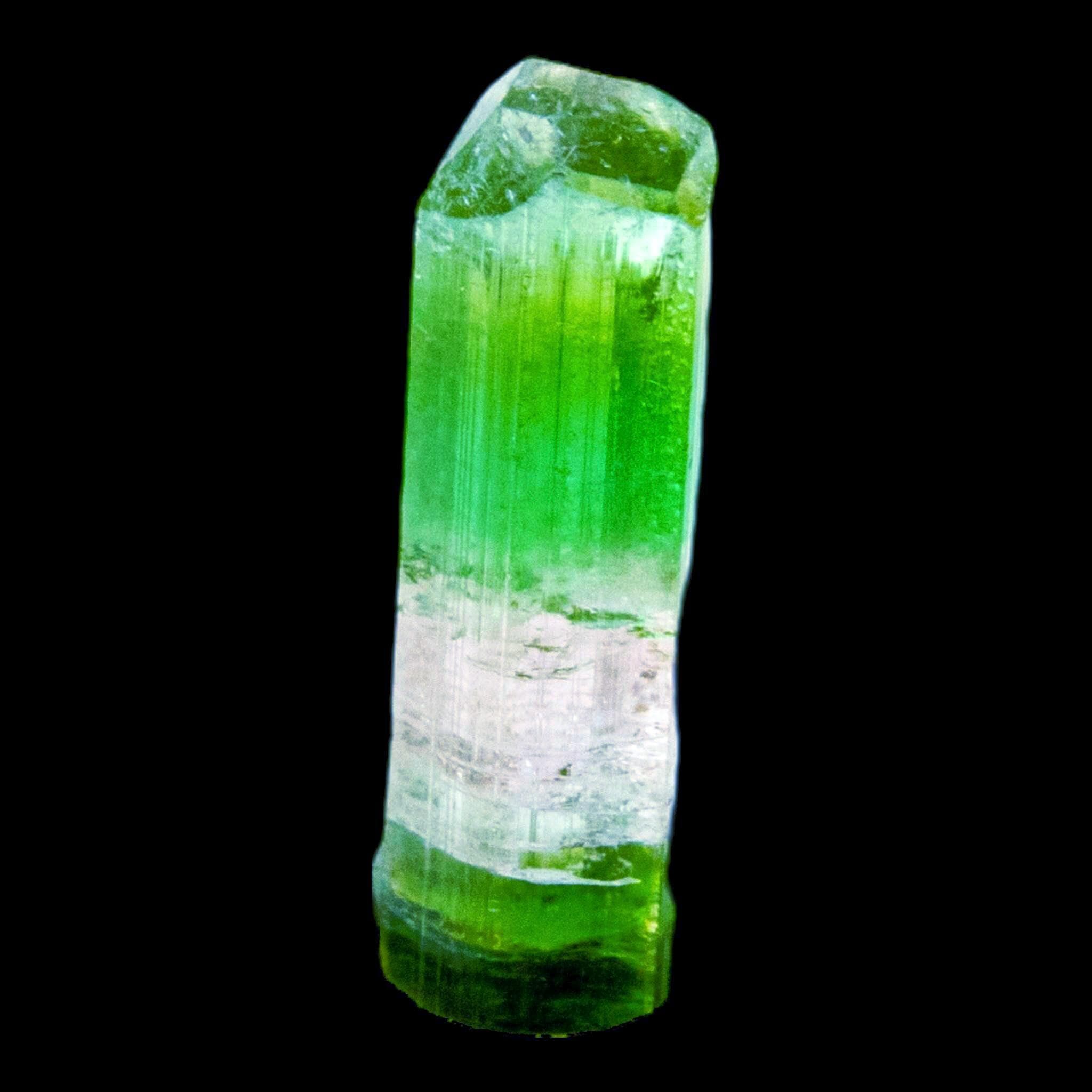 Tricolour tourmaline crystal natural green and pink elbaite from paprok afghanistan terminated specimen for collectors or display - Image 3