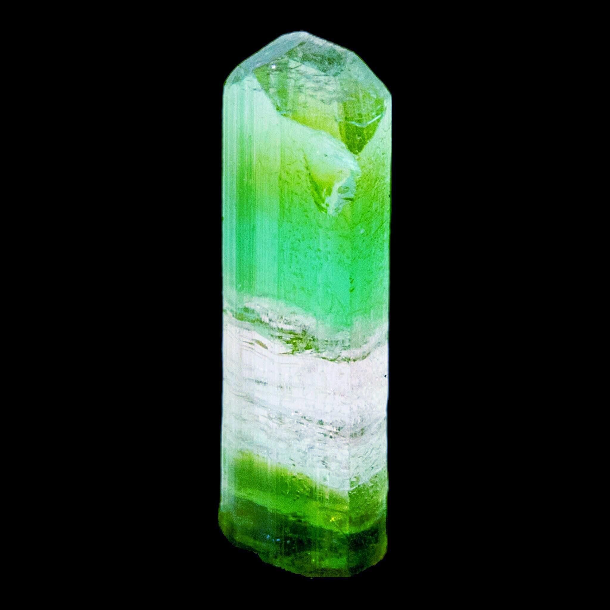 Tricolour tourmaline crystal natural green and pink elbaite from paprok afghanistan terminated specimen for collectors or display - Image 4