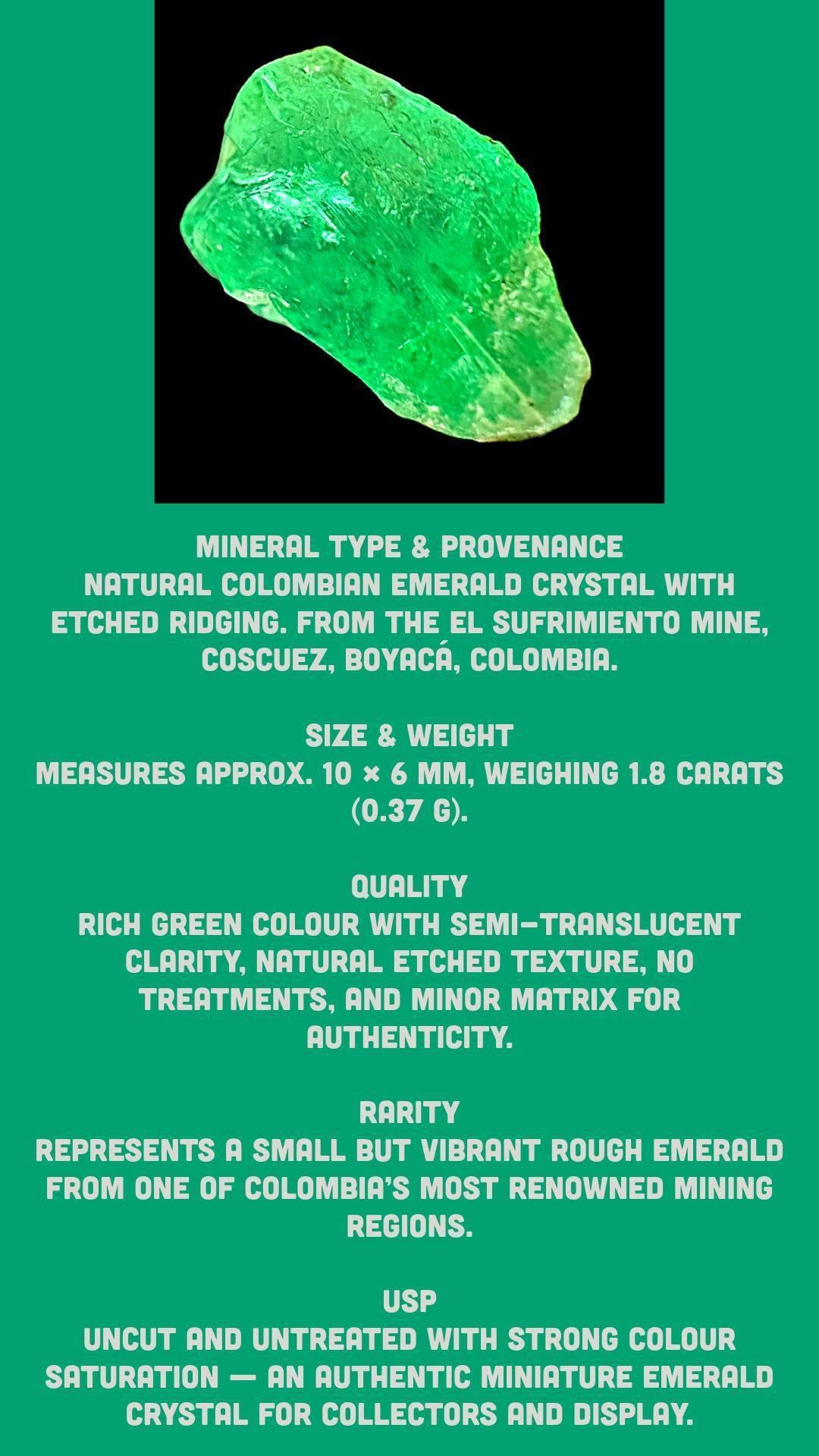 Raw colombian emerald crystal natural green emerald rough stone uncut emerald specimen from colombia mineral for collectors - Image 8