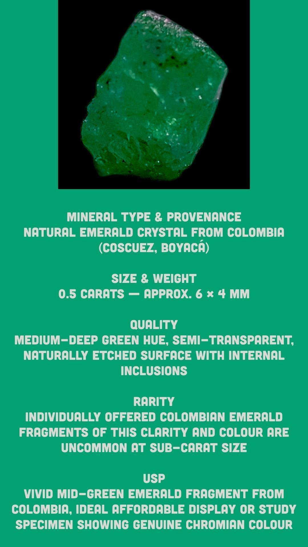 Natural emerald crystal from colombia, raw green emerald fragment, rough emerald specimen for collectors - Image 9