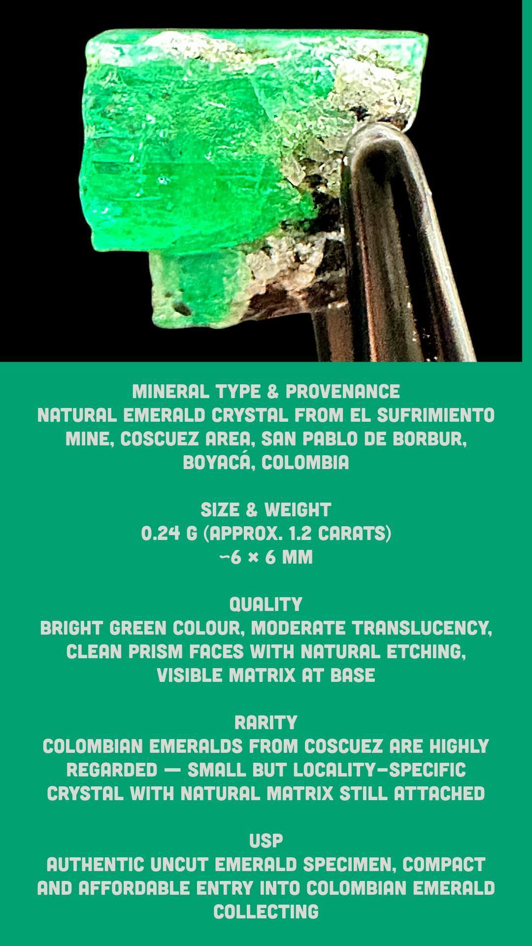 Natural emerald crystal from colombia, raw emerald specimen, bright green emerald mineral, uncut emerald crystal for collectors - Image 8