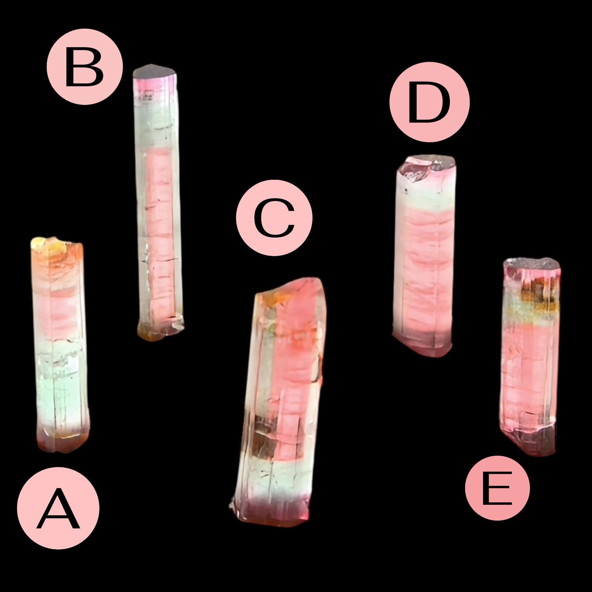 Tricolour tourmaline crystals, multicoloured tourmaline, elbaite tourmaline, ideal for jewellery makers, crystal collectors or crystal grids - Image 2
