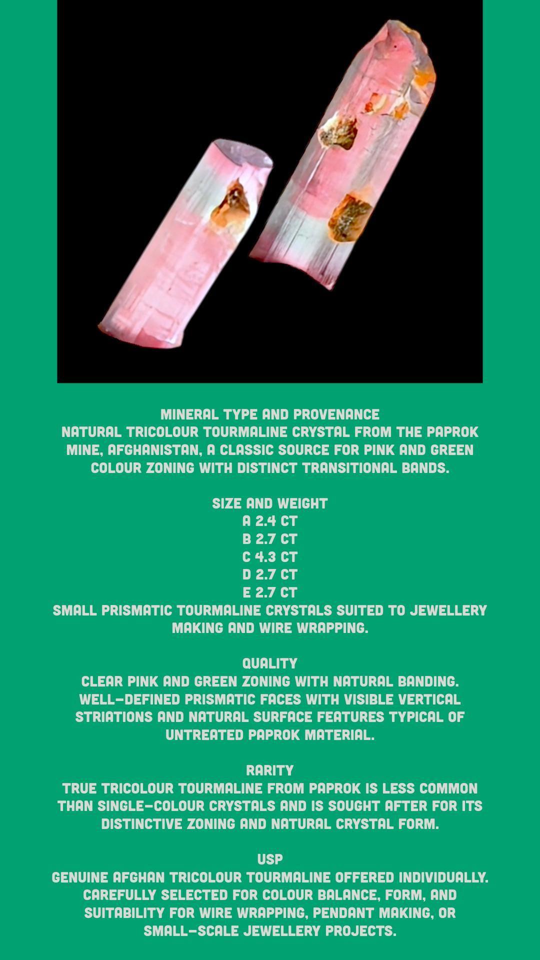 Tricolour tourmaline crystals, multicoloured tourmaline, elbaite tourmaline, ideal for jewellery makers, crystal collectors or crystal grids - Image 8