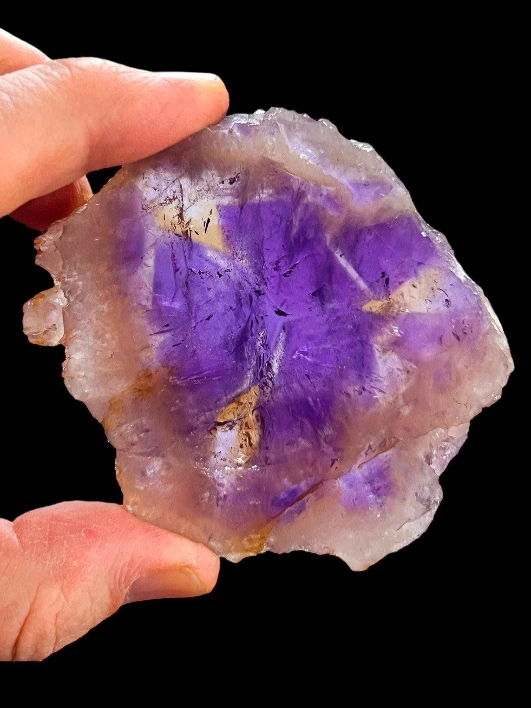 Rare ametrine crystal slab, purple and gold quartz slice, raw display crystal, large untreated quartz, high grade collector specimen