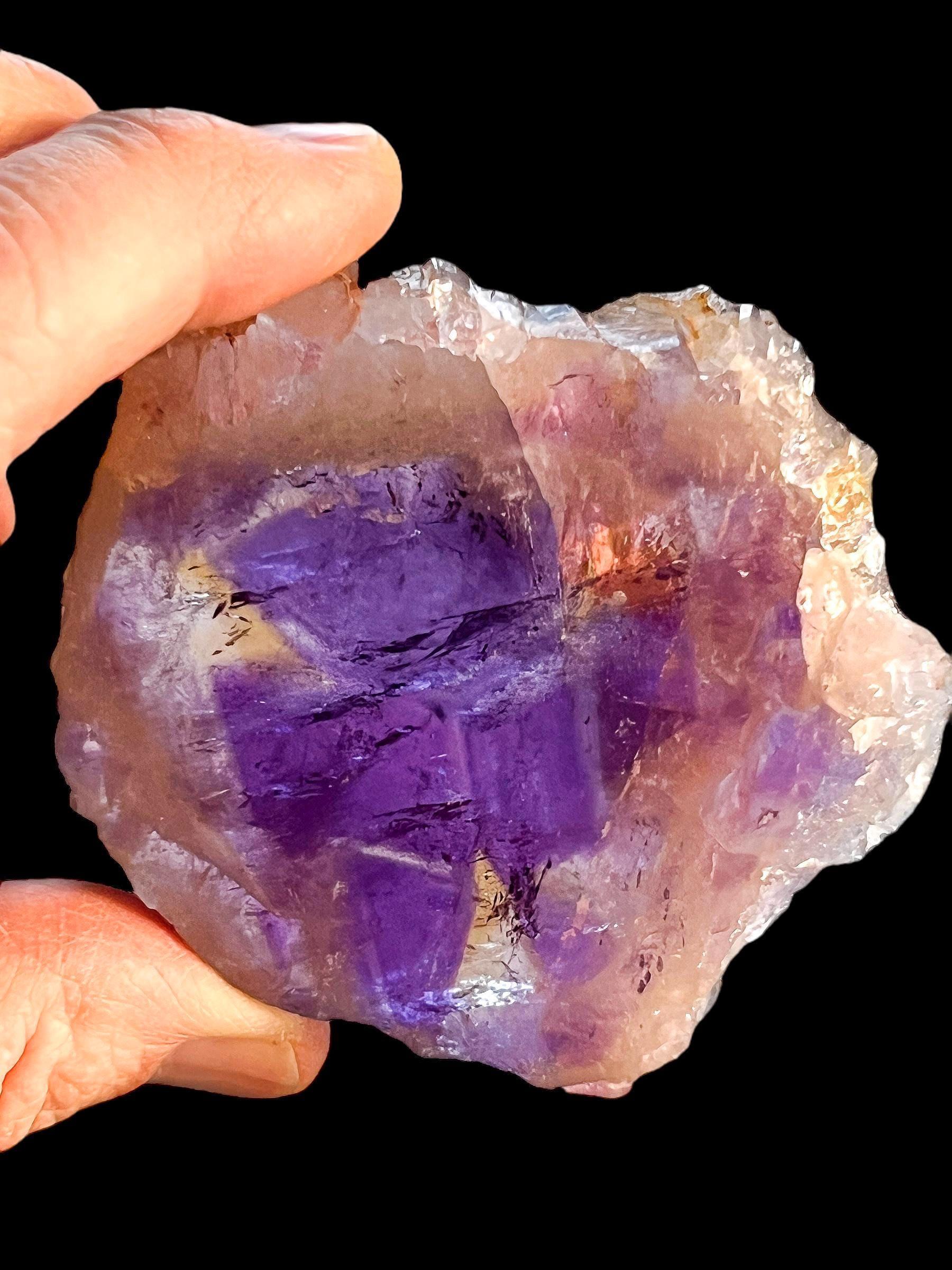 Rare ametrine crystal slab, purple and gold quartz slice, raw display crystal, large untreated quartz, high grade collector specimen - Image 3