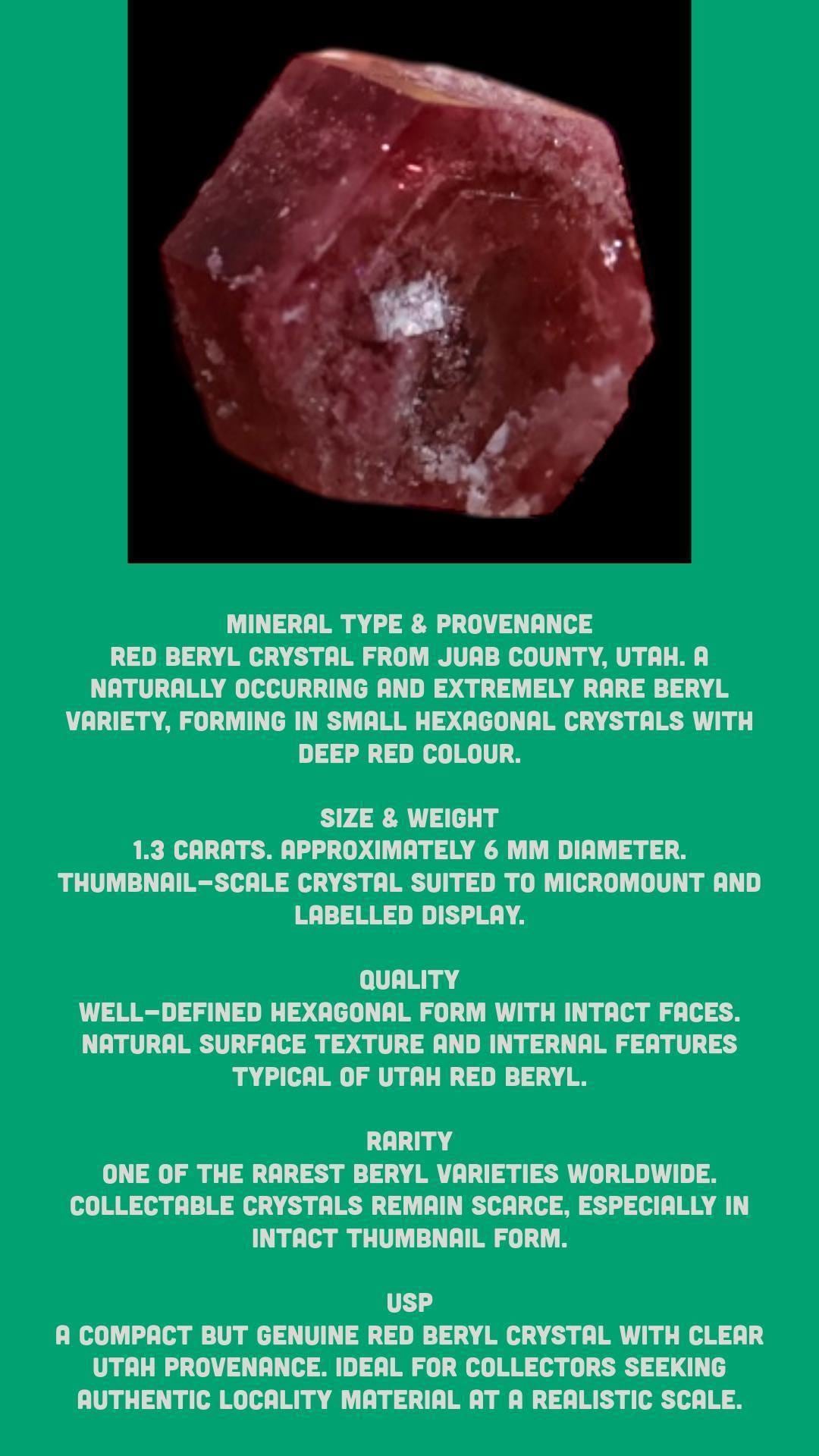 Red beryl crystal from utah natural rare mineral specimen - Image 10