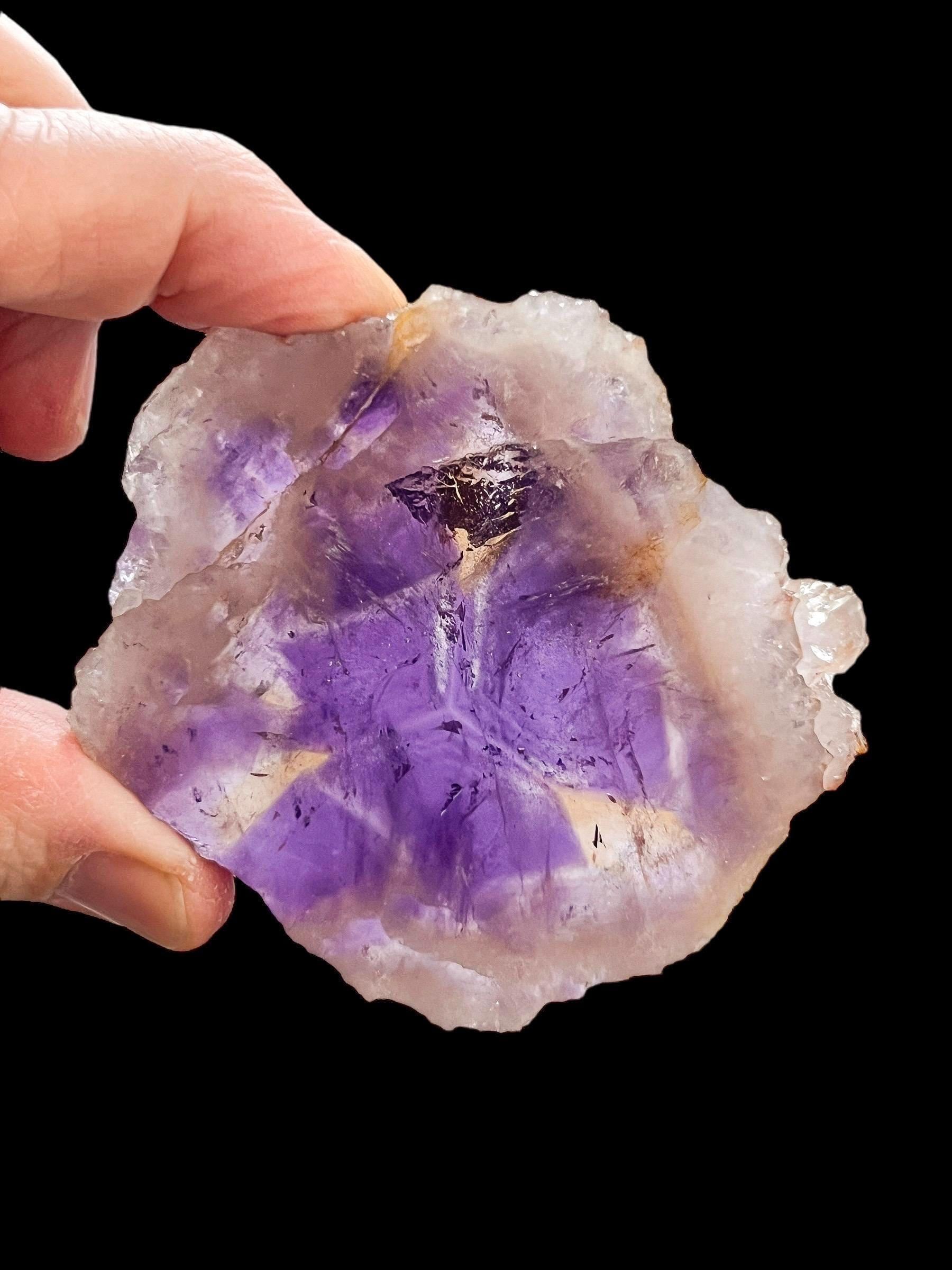Rare ametrine crystal slab, purple and gold quartz slice, raw display crystal, large untreated quartz, high grade collector specimen - Image 5