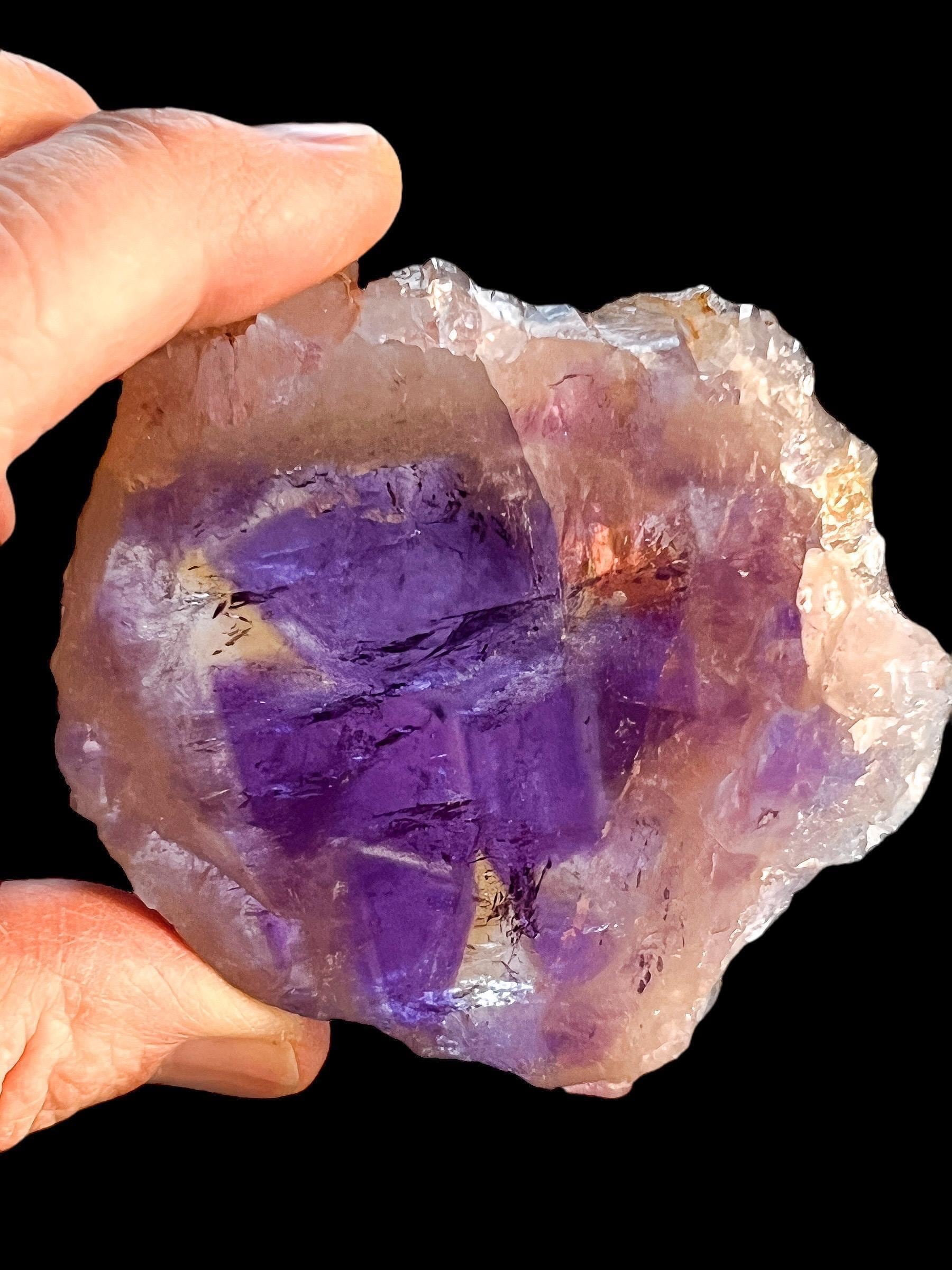 Rare ametrine crystal slab, purple and gold quartz slice, raw display crystal, large untreated quartz, high grade collector specimen - Image 6