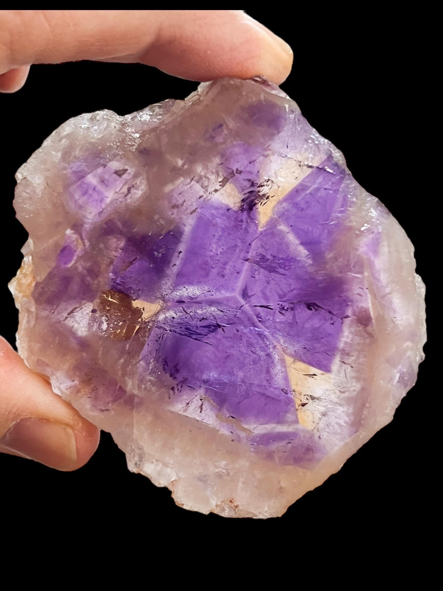 Rare ametrine crystal slab, purple and gold quartz slice, raw display crystal, large untreated quartz, high grade collector specimen - Image 8