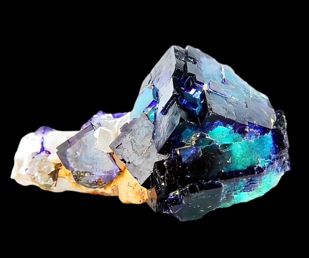 Purple fluorite crystal cluster with quartz from namibia, natural fluorite specimen, cubic fluorite mineral, rare collector crystal - Image 2