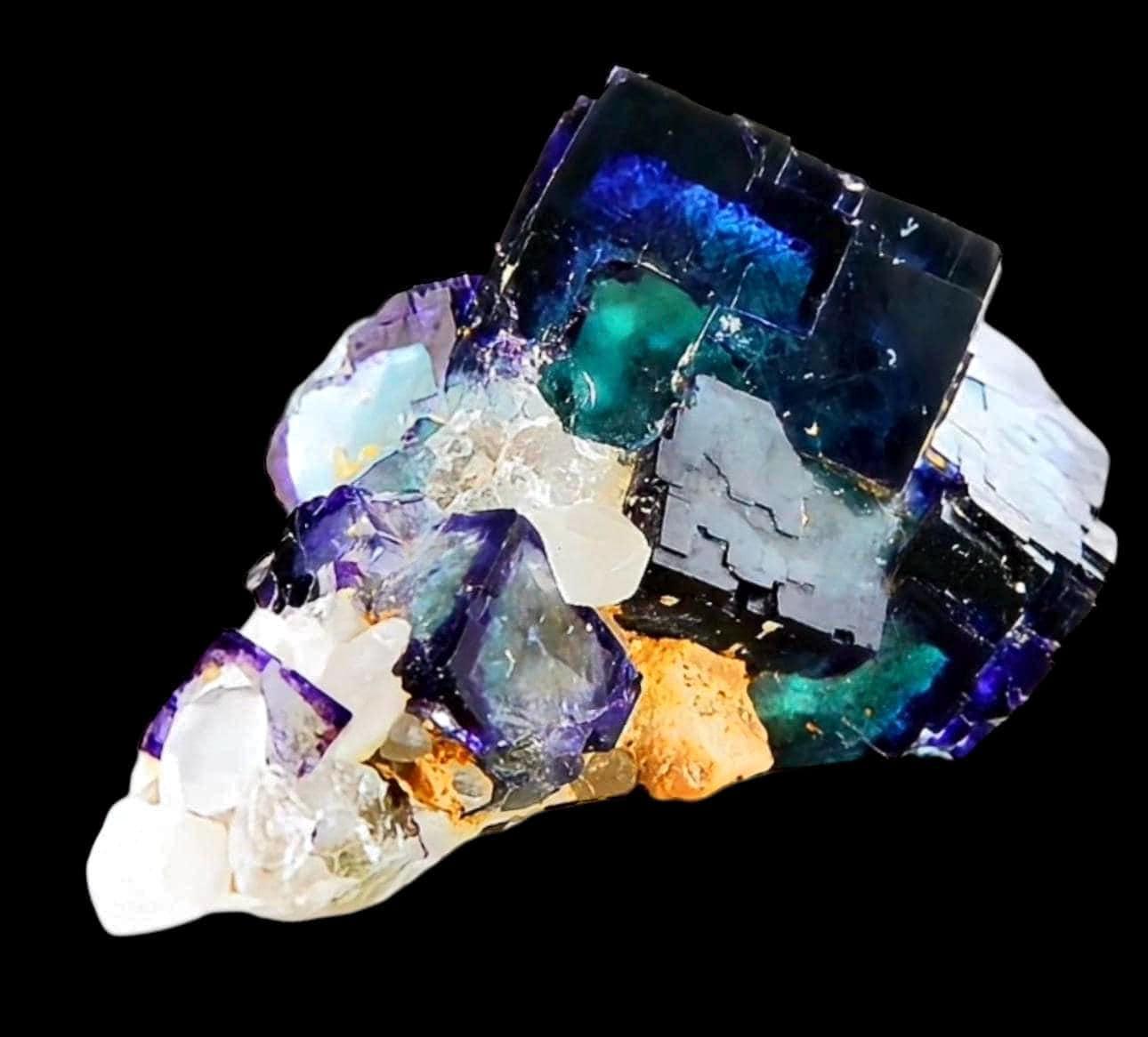Purple fluorite crystal cluster with quartz from namibia, natural fluorite specimen, cubic fluorite mineral, rare collector crystal - Image 3