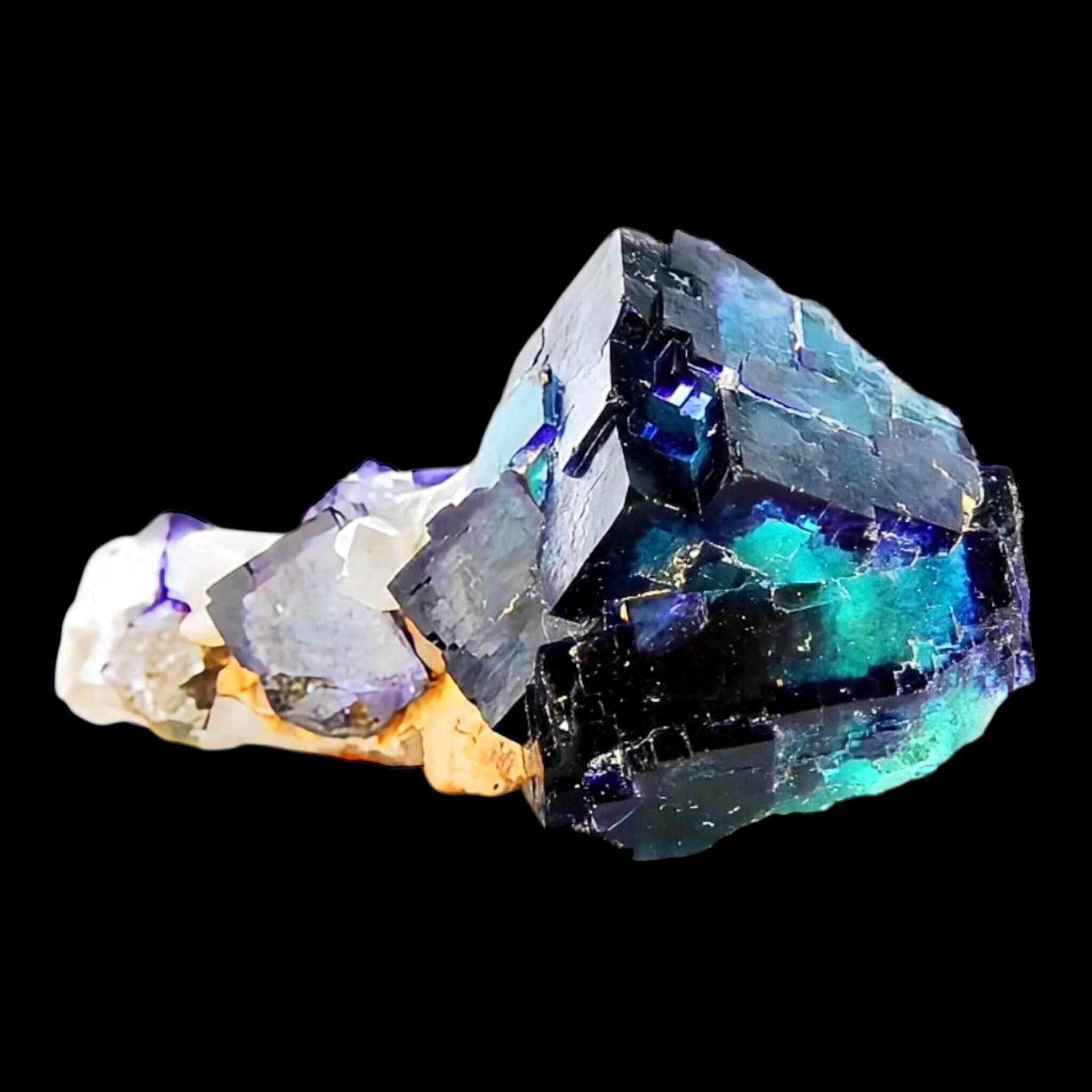 Purple fluorite crystal cluster with quartz from namibia, natural fluorite specimen, cubic fluorite mineral, rare collector crystal - Image 8