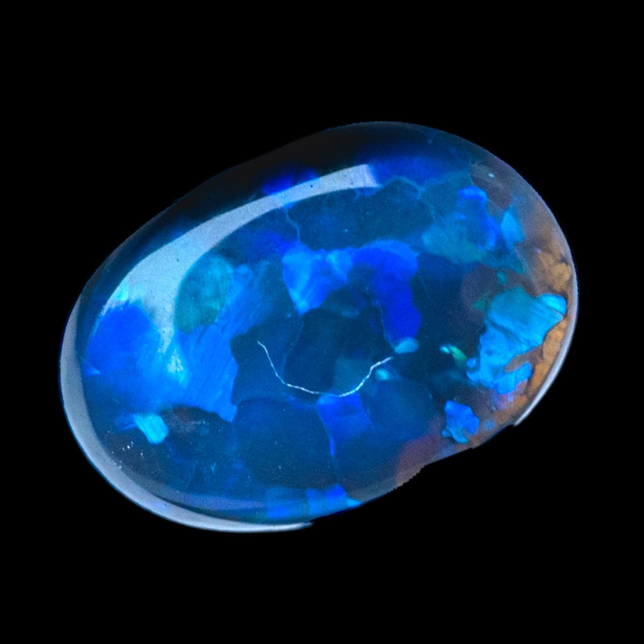 Black opal cabochon from australia, lightning ridge opal with electric blue green fire, solid opal for pendant or ring, rare natural gem - Image 3
