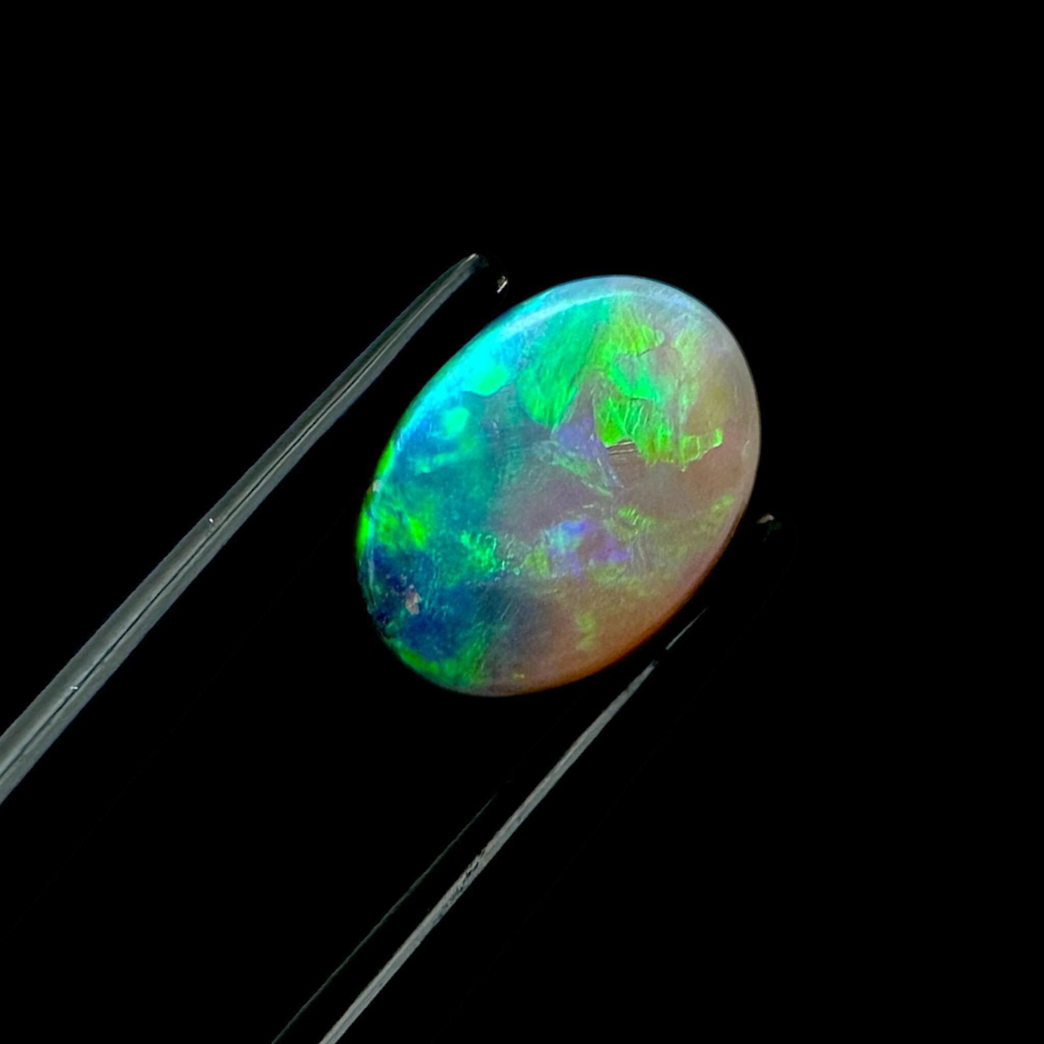 Lightning ridge black opal, vivid green blue fire, natural solid opal, australian opal cabochon, loose opal for jewellery making - Image 2