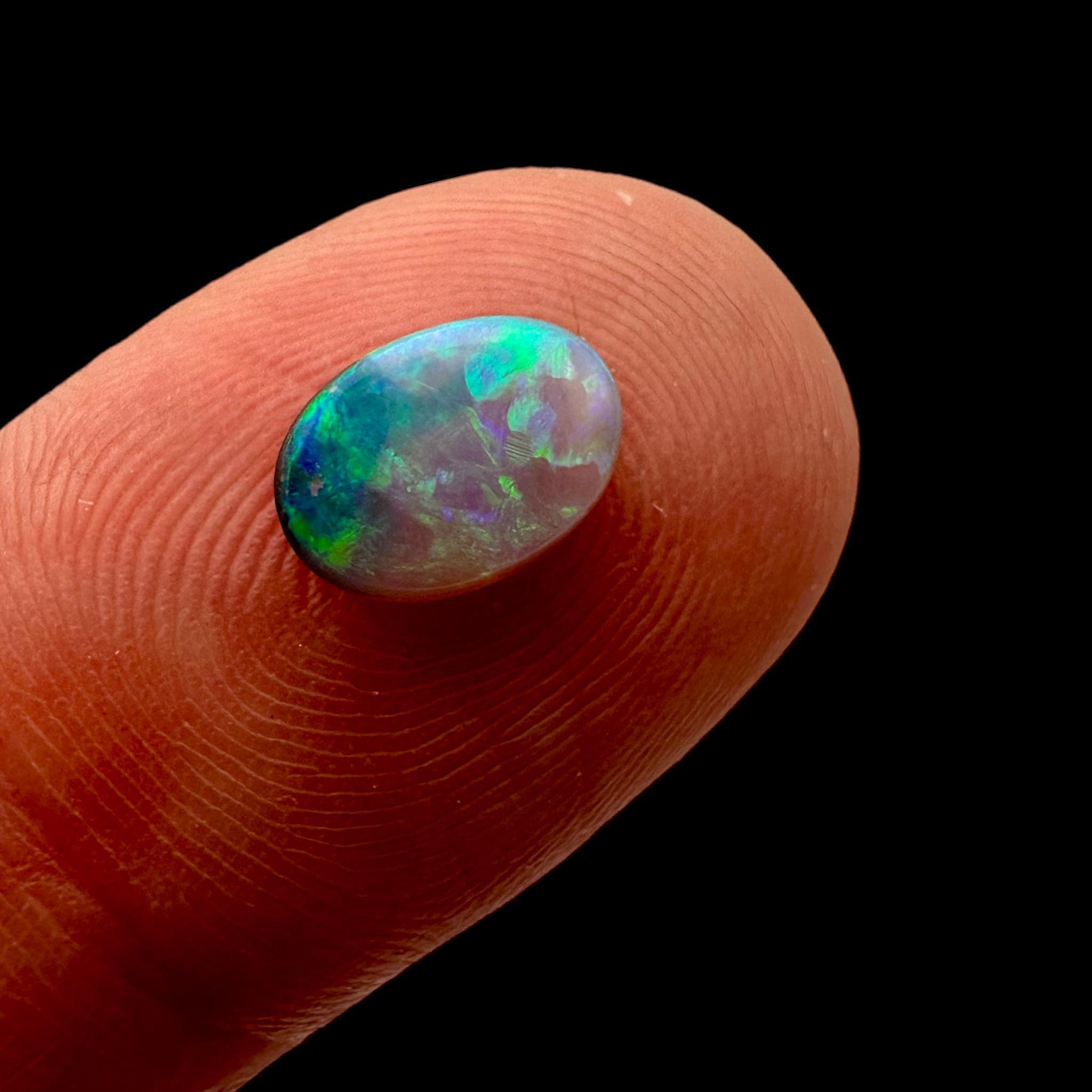 Lightning ridge black opal, vivid green blue fire, natural solid opal, australian opal cabochon, loose opal for jewellery making - Image 3