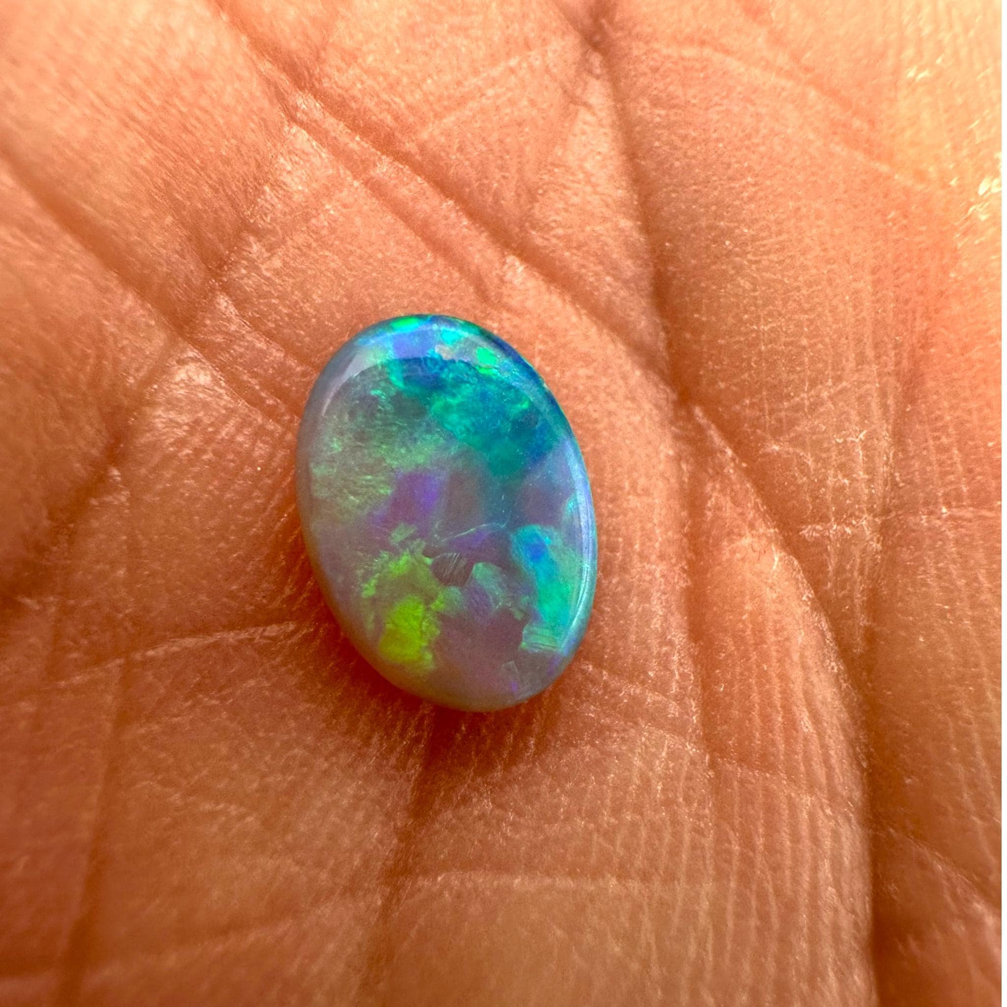 Lightning ridge black opal, vivid green blue fire, natural solid opal, australian opal cabochon, loose opal for jewellery making - Image 4