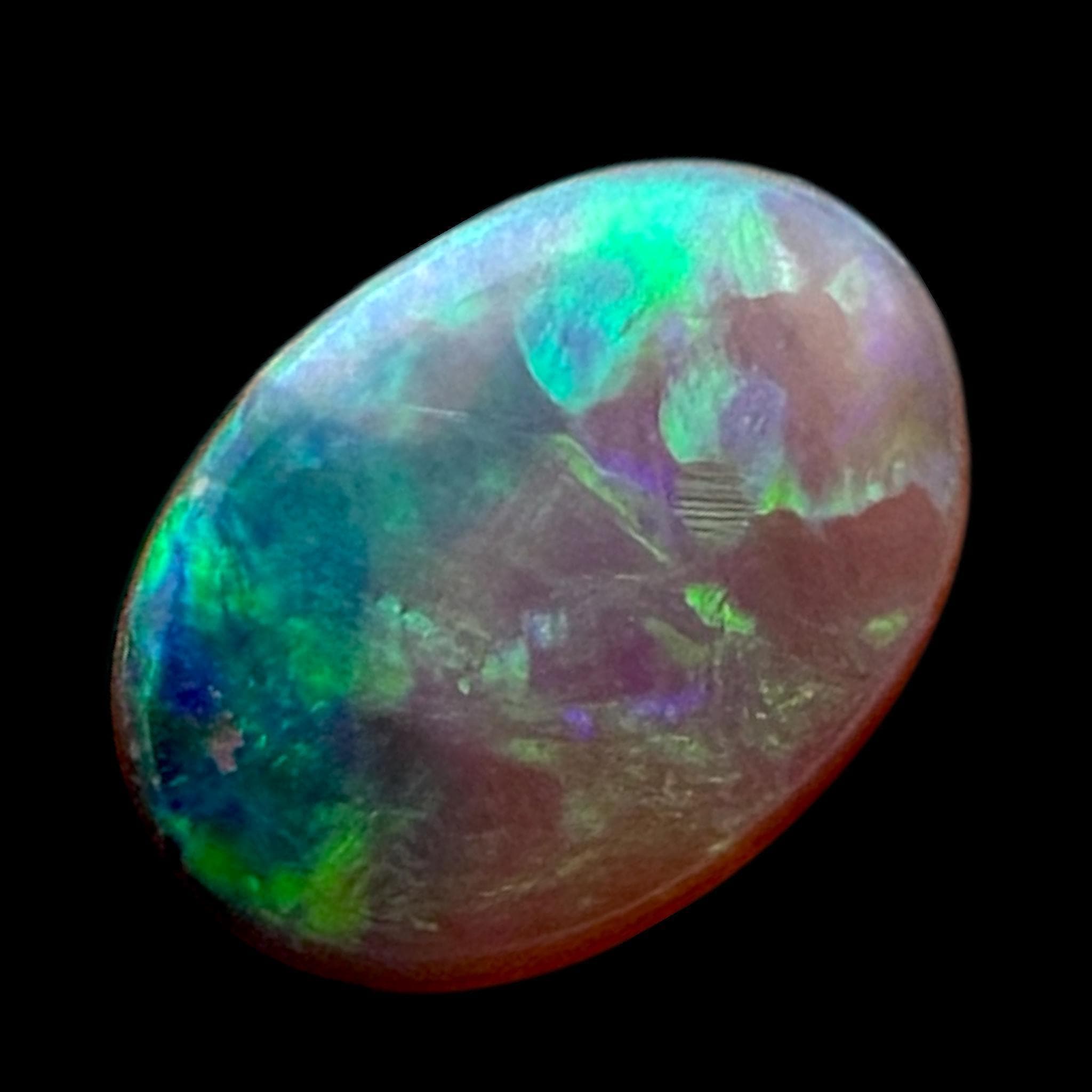 Lightning ridge black opal, vivid green blue fire, natural solid opal, australian opal cabochon, loose opal for jewellery making - Image 5