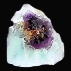 Green fluorite cube purple core natural fluorite specimen okorusu fluorite miniature display piece for collectors