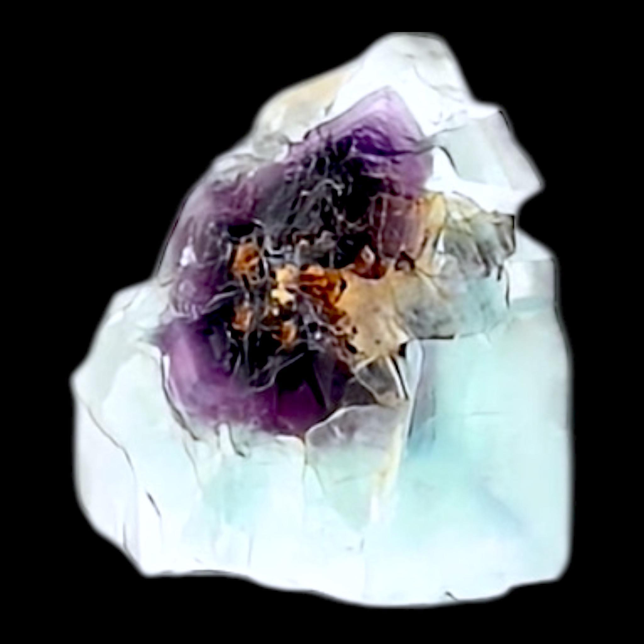 Green fluorite cube purple core natural fluorite specimen okorusu fluorite miniature display piece for collectors - Image 4