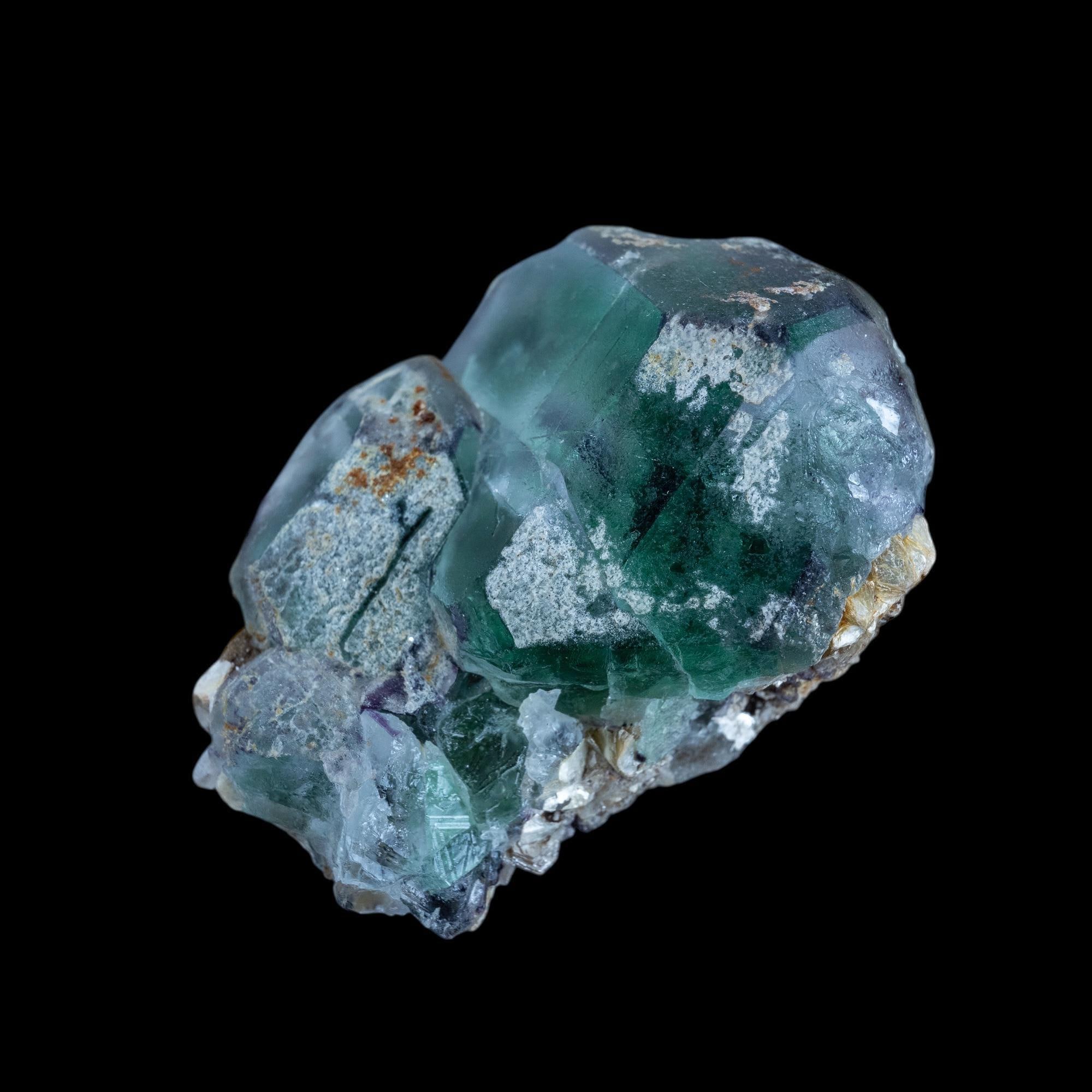 Green fluorite mineral specimen with opal inclusions, raw uv reactive fluorite from namibia - Image 4