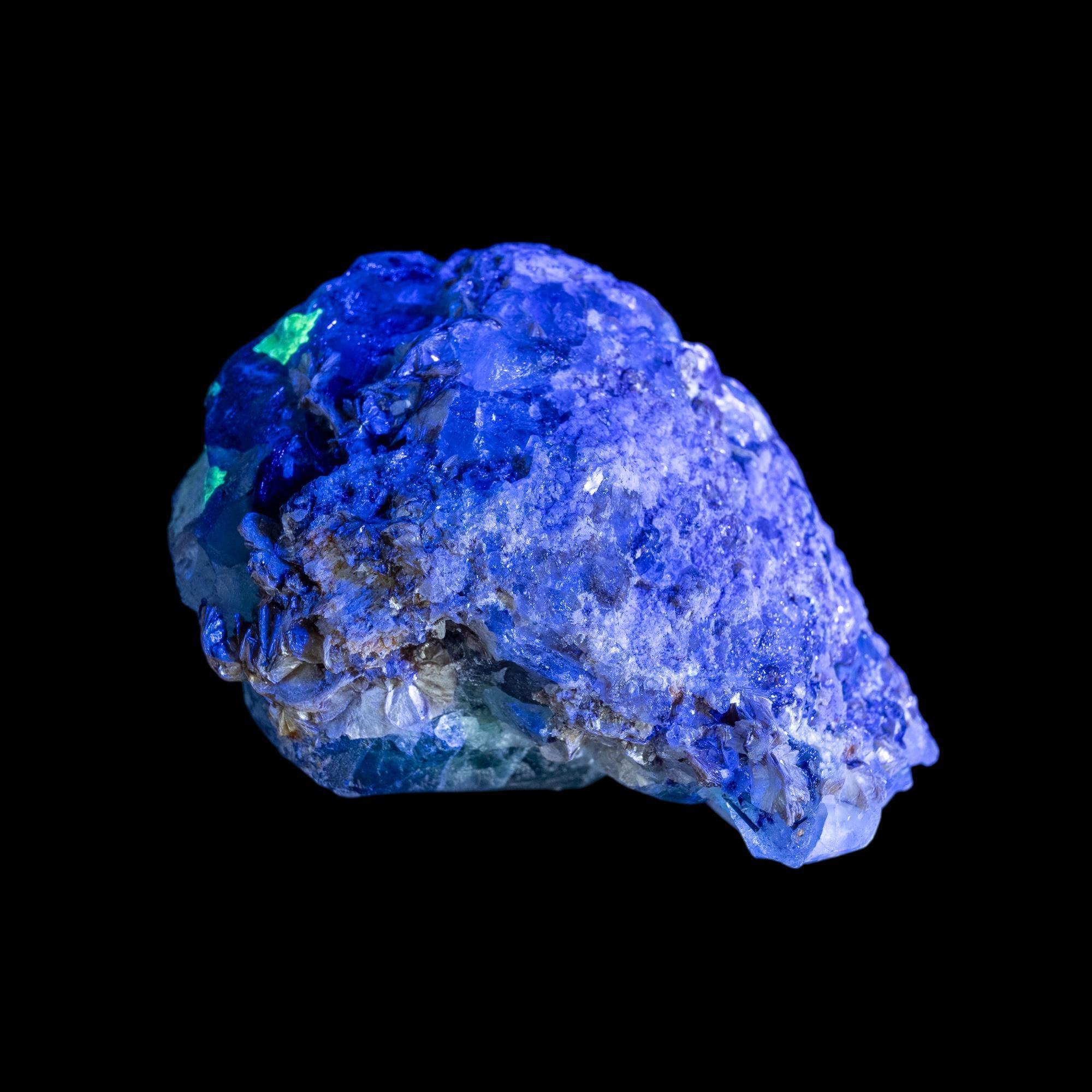 Green fluorite mineral specimen with opal inclusions, raw uv reactive fluorite from namibia - Image 5