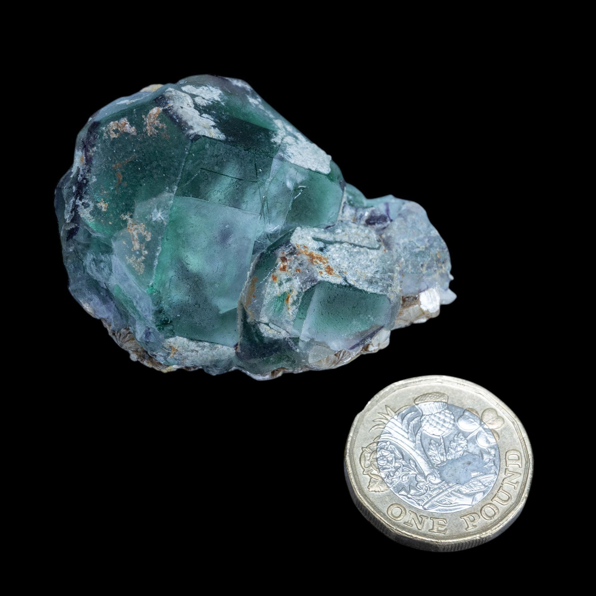 Green fluorite mineral specimen with opal inclusions, raw uv reactive fluorite from namibia - Image 6